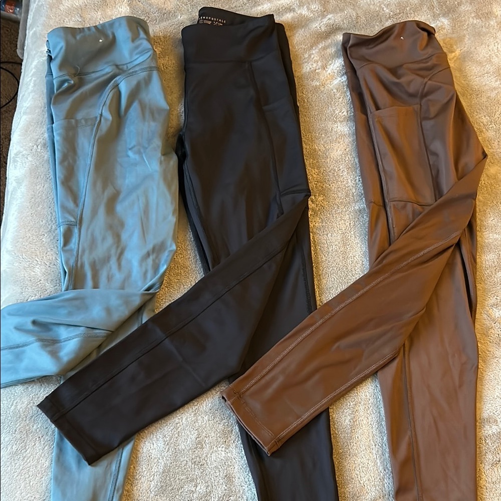Aeropostale Women's Leggings - Blue, Black, Brown